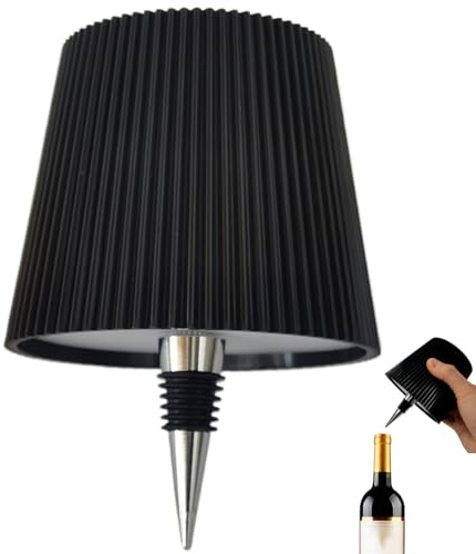 Generico Lampada Bottiglia LED, Lampada Ricaricabile per Bottiglia Senza Fili Tattile con Luce Dimmerabile per Ristorante, Casa, Bar, Ufficio (Nero)