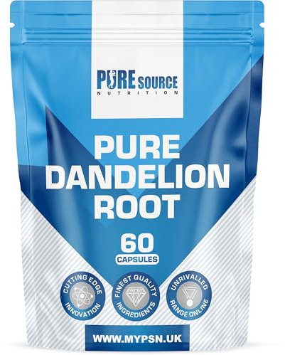 Dandelion Root Capsules x 60 High Strength 6500mg Vegan 10:1 Dandelion Extract Taraxacum Officinale Capsule by Pure Source Nutrition