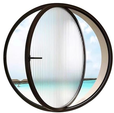 Fenêtre Fenêtre De Hangar Ronde En Alliage D'aluminium, Fenêtres De Ventilation Rotatives À Axe Central À 360 °, Fenêtre De Maison Mobile, Fenêtre En Verre À Montage Encastré Pour Greniers Et Sous-sol