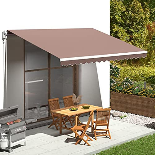 Haus & Garten, Rasen & Garten, Outdoor Living, Fenster & Tür Markisen, Heim Ersatzstoff für Markise, Braun, 4,5 x 3,5 m