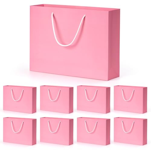BBLIKE Sac Cadeau Mariage Papier Cadeau Rose Pochette Luxe Avec Noeud 8 Sachets Cadeaux 8 Carte 20 Mouchoirs Fete Des Meres Pochette Cadeau Anniversaire Fille Emballage Cadeau