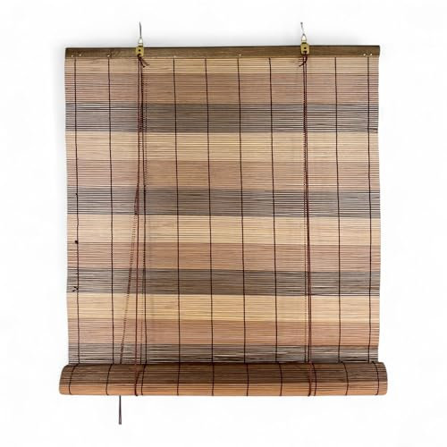 Tex family Tenda a Rullo in Bamboo 60x150 cm - Tapparella in Legno Naturale per Interni ed Esterni - Montaggio Facile - Marrone
