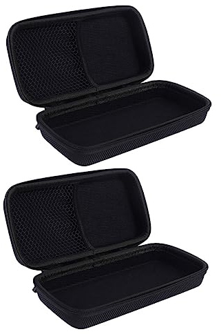 SECFOU 2pcs Eva Hard Cover Microphone Storage Case Bag with Zipper, Portable Shockproof and Wear Resistant, Organising Charging Cord, Suitable for Travel and Business Use