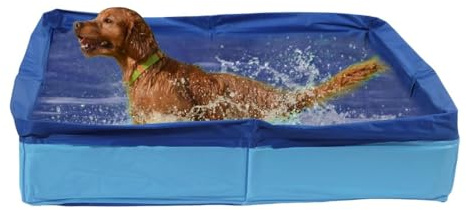 Bac à sable pour chien | Petite pataugeoire 50 × 50 cm | Piscine pliable en PVC | Baignoire pour chien | Piscine portable non gonflable pour animaux de compagnie de petite taille pour animaux
