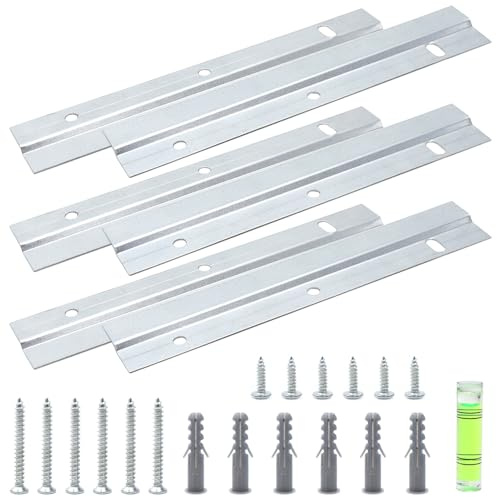 Aoyswuz 3 Paire 15 cm Rail Fixation en Z, Clip de Fixation Murale en Z pour Accrocher Photos et Miroirs (avec Vis)