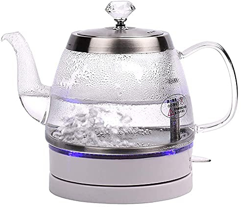 BNCXMO - Billette da tè Flask da 1 litro di bollitore Elettrico in Vetro, bollitore a cordone BPAFREE con Coperchio Interno in Acciaio Inossidabile e Fondo