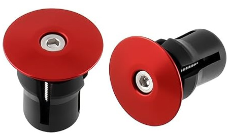 Aluminium Lenker Endkappen, Rennrad Klingel Lenkerstopfen (Rot) | Leicht & Robust, Bike Handlebar Bar End Plug für Mountainbike, MTB & Road Bikes, Kompatibel mit 17-23,5 mm Griffen