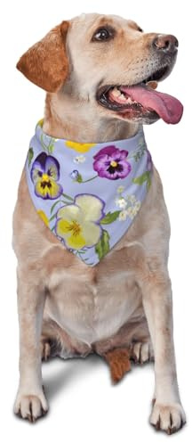 Stiefmütterchen BlumenHund Bandanas Katze Welpen Schals Waschbar Haustier Taschentuch