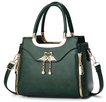 NICOLE & DORIS Tasche Damen Klein Elegant Handtaschen Umhängetasche PU Leder Schultertaschen Designer Handtasche mit Anhänger Henkeltasche