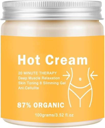 Crema anticellulite e dimagrante, crema calda per bruciare i grassi della pancia e rassodare, migliora l'elasticità e il tono, ideale per l'allenamento e l'uso quotidiano del corpo