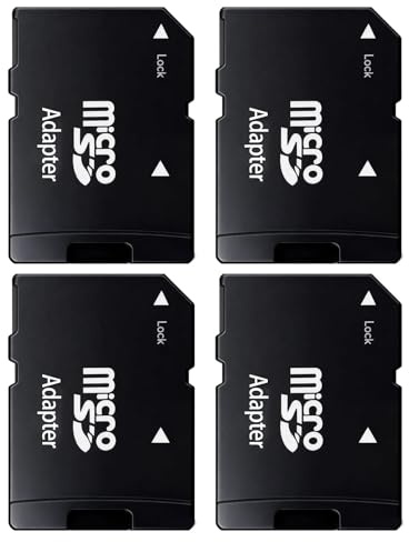 MicroSD Adapter auf SD, MicroSD Speicherkartenadapter, 4 Stück | Micro SD TF auf Memory Stick, MicroSD auf SDCard Adapte, wie Laptops, Kameras usw