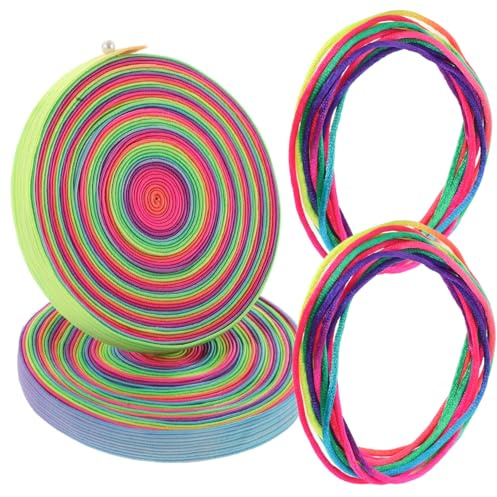 BESPORTBLE 4 Piezas Bandas Elásticas para Saltar Cuerdas de Ejercicio Resistentes para Deportes al Aire Banda Elástica Ancha y Colorida para Entrenamiento y Diversión Familiar