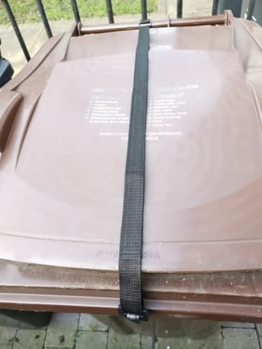 LTG PRO 3 pcs Wheelie Bin Lid Strap Lock – Adjustable Securing Clips for 120L & 240L Bins, Windproof & Animal Protection, Prevents Rubbish Spills & Storm Damage (Black)