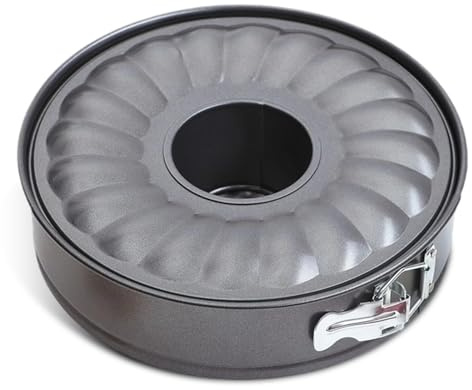 EUBSWA - Molde desmontable de 18 cm, pequeño molde redondo con fondo plano y tubo, molde desmontable con revestimiento antiadherente para hornear, moldes, molde para tartas, moldes para pasteles
