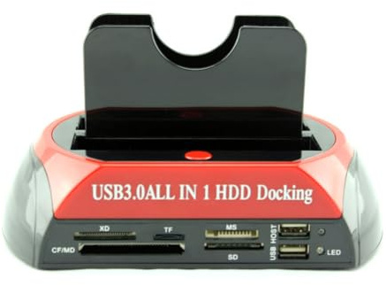 Gosera Dual Bay HDD Docking Station for IDE 2.5 & 3.5 Inch Drives, USB 3.0 External Hard Drive Dock, UK Plug