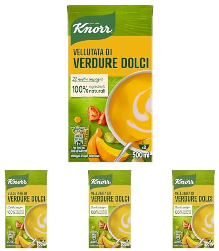 Knorr - Le Vellutate, Verdure Dolci, con Un Goccio di Crema di Latte - 500 ml (Confezione da 4)