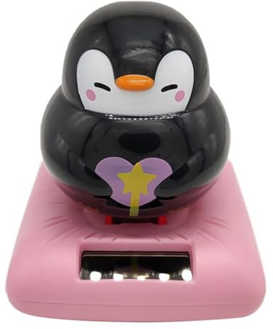 mophrati Cute Penguins Figure Toy Nodding Figure Doll Toy Powered By Solar Energy Excellent Decoration For Work And Car Space Swing Animal Doll Kids Science Bobble