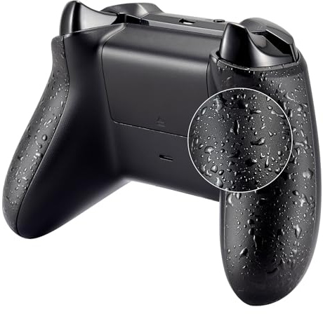 eXtremeRate Grips Case Gehäuse für Xbox One S/X Controller, Custom Griffe Hülle 3D-Spritzgriffe Shell Ersatzteile für Xbox One S/X Controller Model 1708-Texturiert-Schwarz
