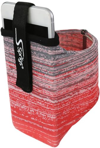 Sprigs Armband for iPhone 11/x/xr/8/7 Plus, Galaxy S10/S9, Google Pixel 4. Lightweight & Comfortable Running Armband, Stretches to Fit All Phones with Case - (Coral Blitz, Medium)