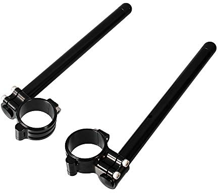 CNC Aluminium Motorrad Stummellenker 33mm Klammer 7/8 Zoll Bars für CB360/G/T 1974-1976 für CM450A Automatic/CM450C Custom/CM450E Economy 1982-1983 für CB350/CL350 (Schwarz)