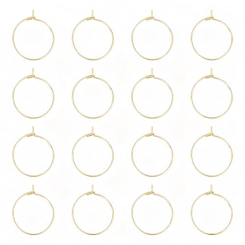 UNICRAFTALE 100Stk Ohrringe Selber Machen Set Rohlinge Für Frauen DIY | 20mm Durchmesser,Golden,Creolen Ohrring Zubehör,aus 304 Edelstahl,0.7mm Pin,Weinglas Charms