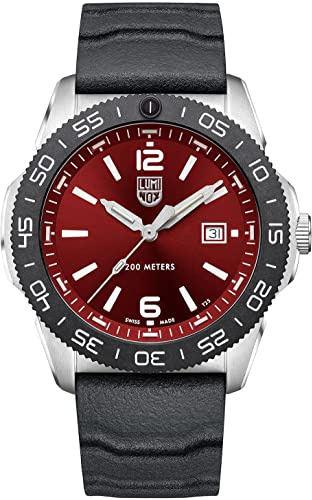 Luminox Orologio analogico al quarzo svizzero da uomo con cinturino in gomma XS.3135, Argento, Moderno