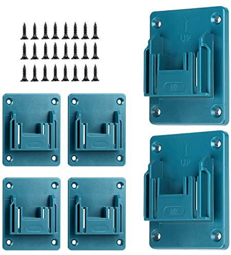 6 Packs Tool Holder for Makita 18V 14.4V Cordless Tool Storage, Wall Mount Holder/Hanger for Drill Tools with Screws(Blue)
