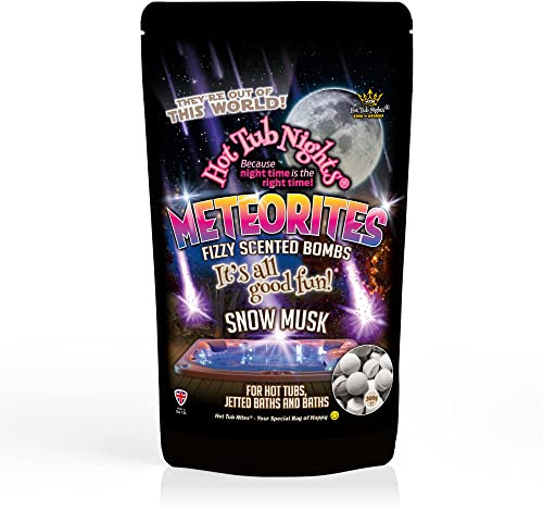 Hot Tub Nights Aromaterapia Meteoriti, Bombe Profumate Fizzy Snow Musk 1 x (300g)
