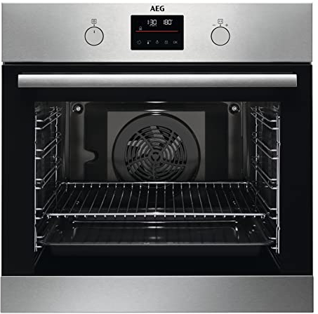 AEG BPS335061M Einbau-Backofen / Pyrolyse Selbstreinigung / Serie 6000 Ringheißluft: gleichmäßige Garergebnisse auf 3 Ebenen / 45 Automatikprogramme / LED-Touchdisplay / Schnellaufheizung / Edelstahl