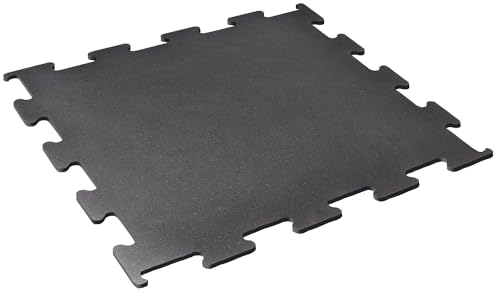 Sport-Thieme Sportboden Puzzle | Gummi | Puzzleform | Robust, leicht zu verlegen | Schwarz | 106x106 cm | Fitnessstudio, Verein, Training, Functional Training, Kampfsport