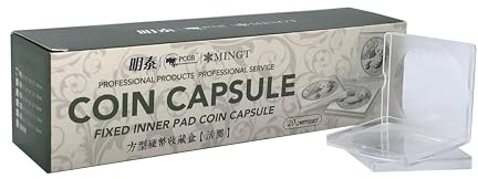 PCCB MINGT Capsule per monete quadrate tipo E con cuscinetto interno regolabile bianco espositore acrilico per collezione e forniture di monete