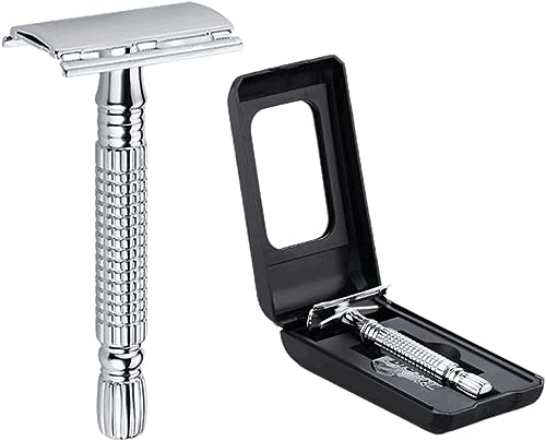 JOCXZI Rasoi da uomo manuali,Rasoio di Sicurezza, argento, in scatola