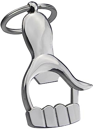 HEMOTON Porte-clés Décapsuleur De Main Argenté Métal, Design Pouce Levé, Compact Et Léger, Accessoire Pratique Pour Clés, Présent Original Et Usage Quotidien