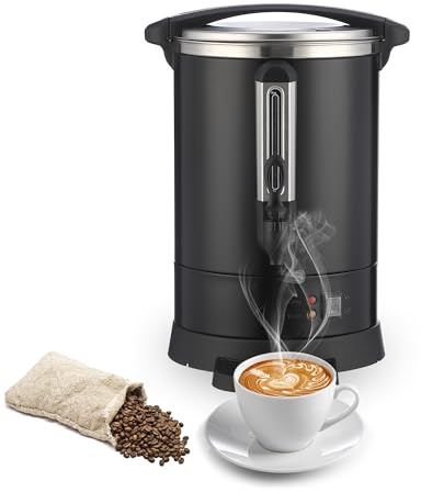 Garvee 100 Cups-14L Commercial Coffee Urn, Coffee Dispenser Electric,Fast Brew Stainless Hot Water Dispenser, Hot Water Urn for Catering, Meeting, Party,Black