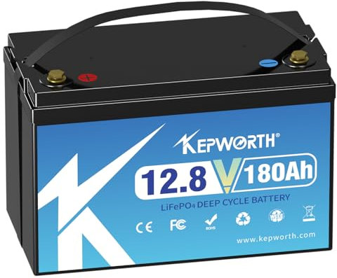 LiFePO4 - Batería de 12 V 180 ah con batería de clase A y BMS Deep Cycle 10000 + para barco solar RV Camping carrito de golf y así sucesivamente