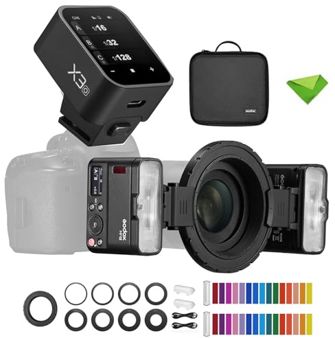 Godox MF12 MF12-K2 Macro Flash with X3-O Flash Trigger for Olympus/Panasonic Cameras, Off-Camera TTL Flash Speedlite 12W, 2.4G Wireless Control,TTL/M Mode,Built-in 3.7V/6.29W Lithium Battery
