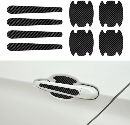 deemars 8PCS Auto-Türgriff-Kratzschutz, Kohlefaser Anti-Kratzer Schutzfolien, Universal Auto Türgriff Cup Paint Guard Schutzfolien, Autozubehör Türschale Aufkleber für die meisten Auto Griffe
