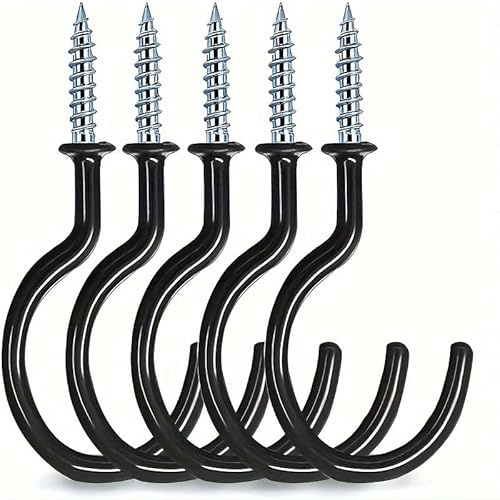 ARIATI Pack of 8 pcs Metal Ceiling Hooks 2.9 Inch Multipurpose Vinyl Coated Screw-in Wall Hooks for Hanging Plants, Cups, Utensils, Lights and Stuff Great for Indoor & Outdoor Use