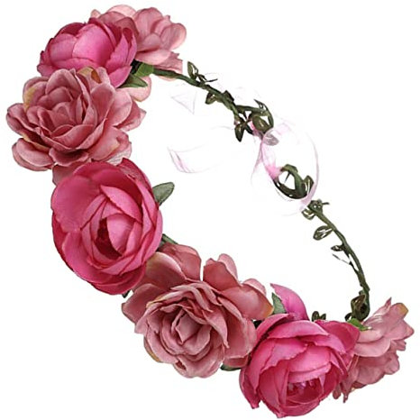 VINTORKY Blumenstil Braut Kopfschmuck Künstliche Rose Blume Kranz Haarband Für Hochzeit