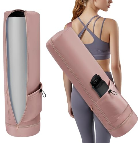 Aucuu Yogatasche, Yogamatte Tasche, Sporttasche Damen mit Nassfach & Flaschentasche, Verstellbarer Schultergurt Gym Yoga Tasche, Yogamattentasche, Yogatasche für Pilates Yogamatten, 75x19 cm