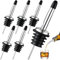 Versatori In Acciaio Inox,6 Pezzi Stainless Steel Liquor Pourer Versatore da Bottiglia con Tappo Versatori Cocktail Metal per Liquore Olio Cocktail Vino Succo Sciroppo Aceto