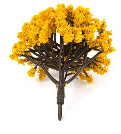 YARNOW 20 Alberi In Plastica - Alberi In Scala N Per Decorazioni Di Micro Paesaggi Ferroviari 5 Dimensioni 1-3 Pollici (Arancione)