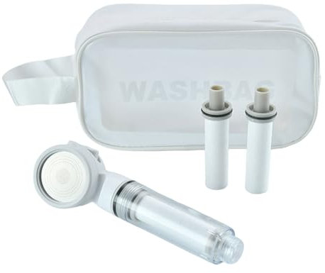 Soffione doccia portatile con filtro integrato, adatto ai viaggi, purificata con acqua, ammorbidisce l'acqua dura per una doccia sicura sulla pelle