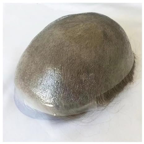Haarsystem für Männer, Haaransatz Dünne Haut Basis Schleife Ersatz System Menschliches Haar Männer Toupet Kapillare Prothese Haar Teile for Männliche Perücke(Jet Black,7x9)