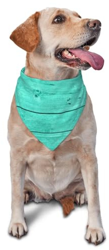 Hundehalstuch für kleine, mittelgroße und große Hunde, verstellbar, niedliches Dreieckstuch mit Holzmaserung, Grün