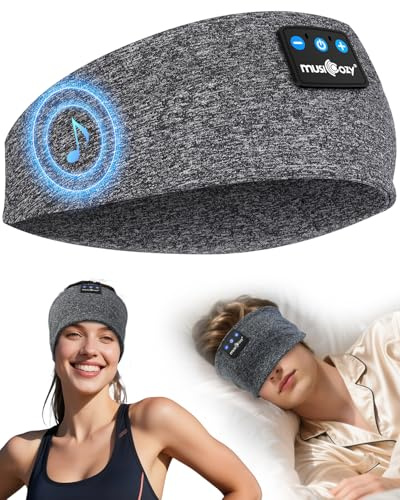 MUSICOZY Sleep Headphones Headband,Adjustable Sleeping Headphones | Cooling Fabric & HD Hi-Fi Speakers For Side Sleeper Travel Yoga Audio Books. Great Sleep Gifts & Comfortable Fit