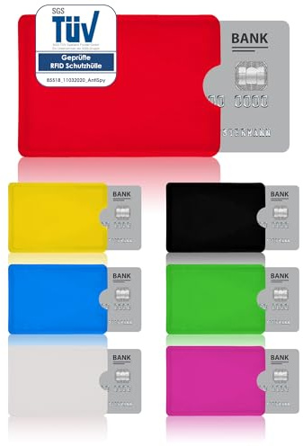 AntiSpyShop RFID Schutzhülle, TÜV geprüft, NFC Blocker - Kreditkarte, Bank EC Karte, Krankenkassenkarte (7er Bund)