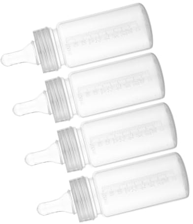HAMPPLIES 4 Bottiglie Latte Neonata Trasparenti con Scala Bottighina Latte Usa e Getta Antigoccia Piccole per Ragazzo Mesi per Ospedale e Casa