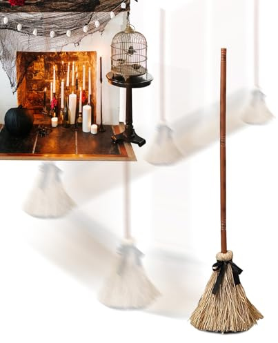 Escoba de Bruja - Escoba Bailarina con Sensor de Luz y Movimiento,Accesorios de Sonido Espeluznante de 110 cm de Altura para Fiesta de Halloween Porche Frontal Patio Jardín Aula Entrada