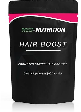Hair Boost Natural Capsules for Hair Growth — Hair, Skin & Nails Vitamin Supplement, Reduces Breakage, Promotes Healthier Thicker- 60 caps - 1 Month